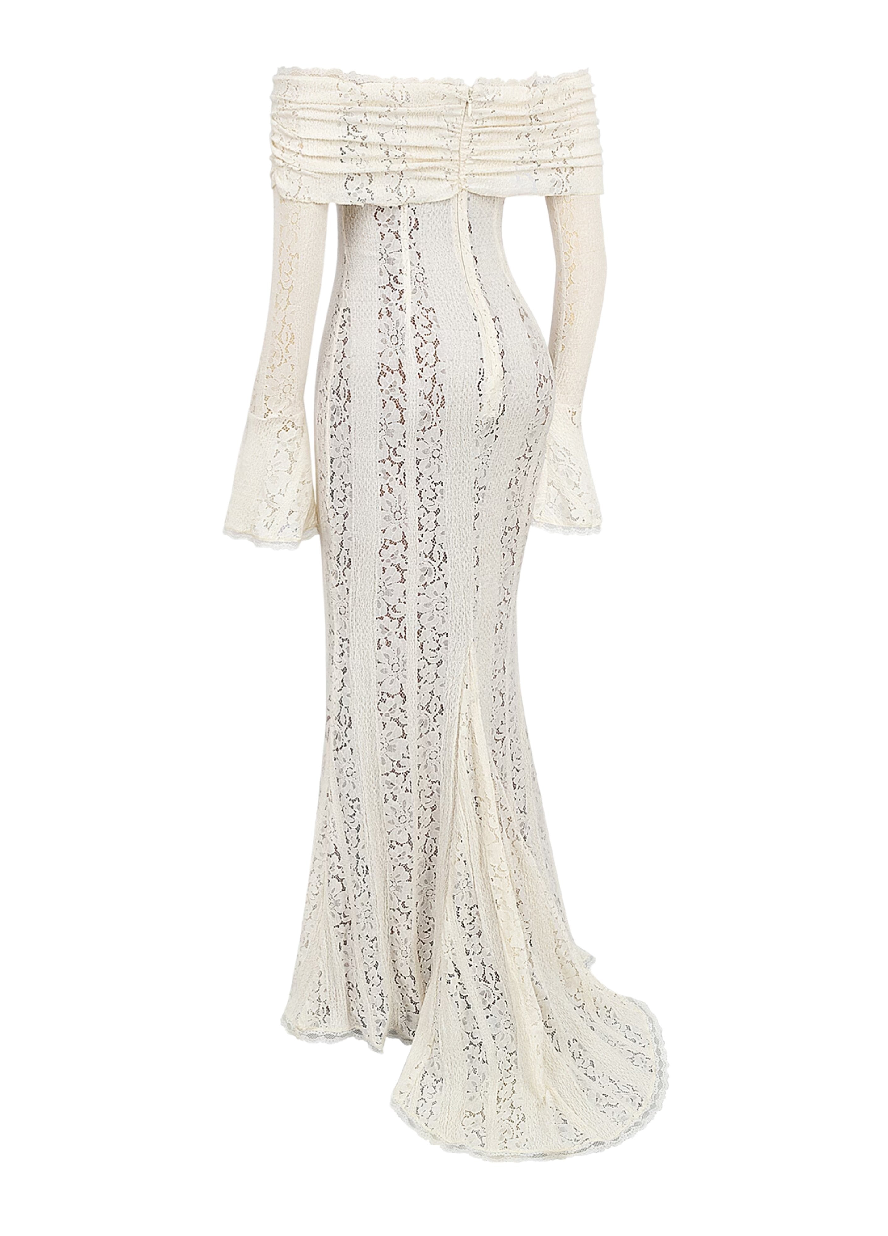 Zorah | Lace Maxi Dress – White