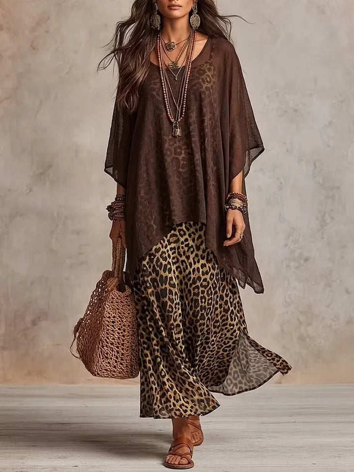 Savannah Bohemian Leopard Maxi Dress