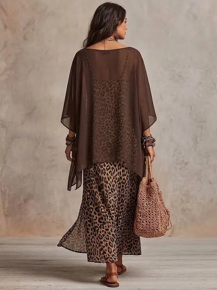 Savannah Bohemian Leopard Maxi Dress