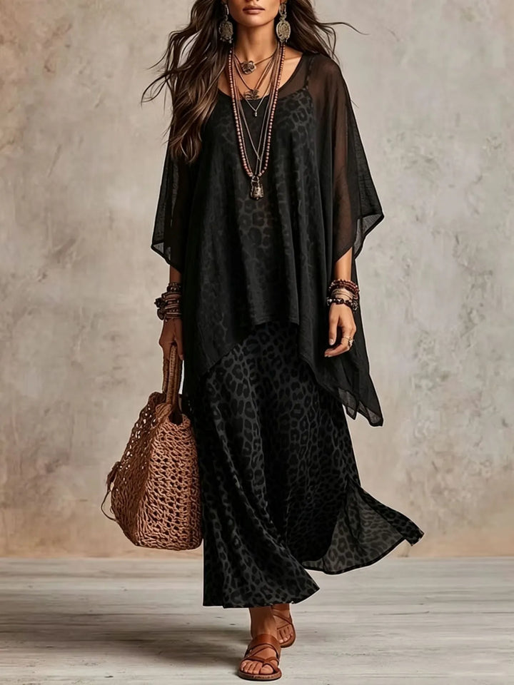 Savannah Bohemian Leopard Maxi Dress