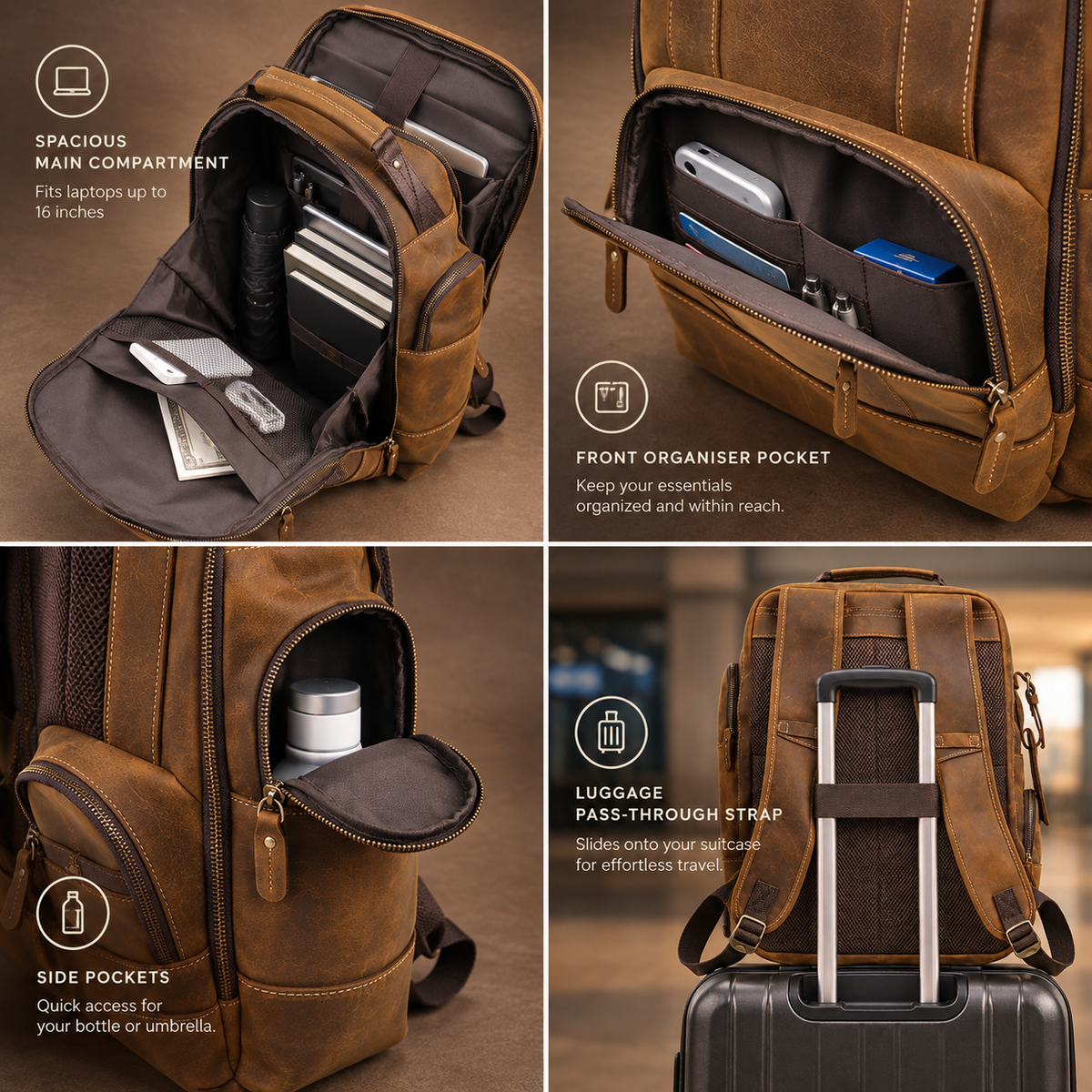 VINTAGE LEATHER BACKPACK
