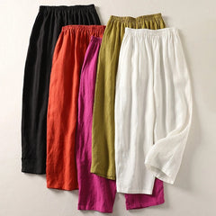 Amalia™ lightweight comfort trousers, assorted colors, elastic waistband, relaxed straight legs