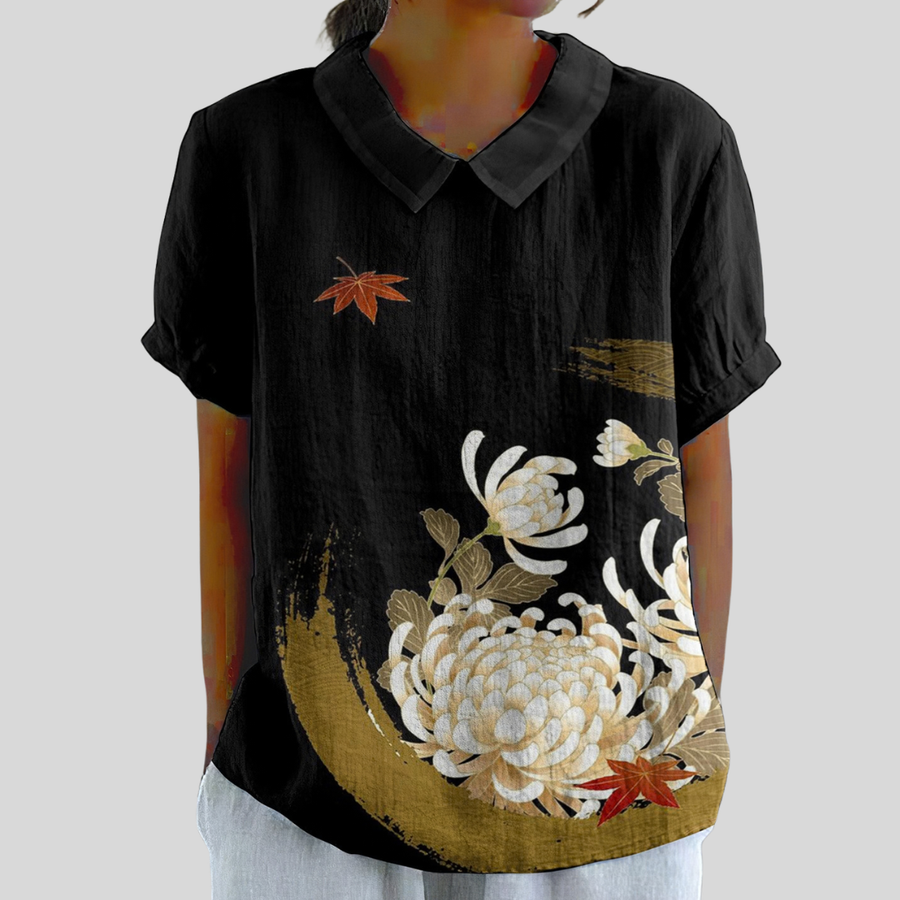 Patricia™ | Floral Polo Collar Top
