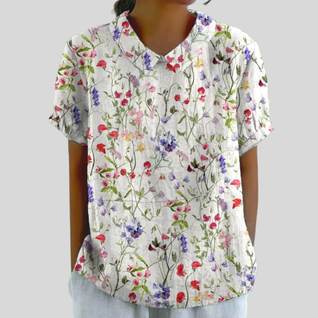 Rosalie™ | Floral Collared Top