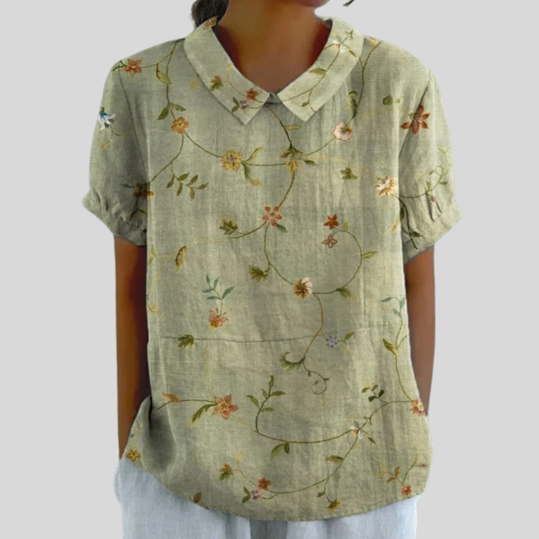 Krista™ | Floral Polo Top