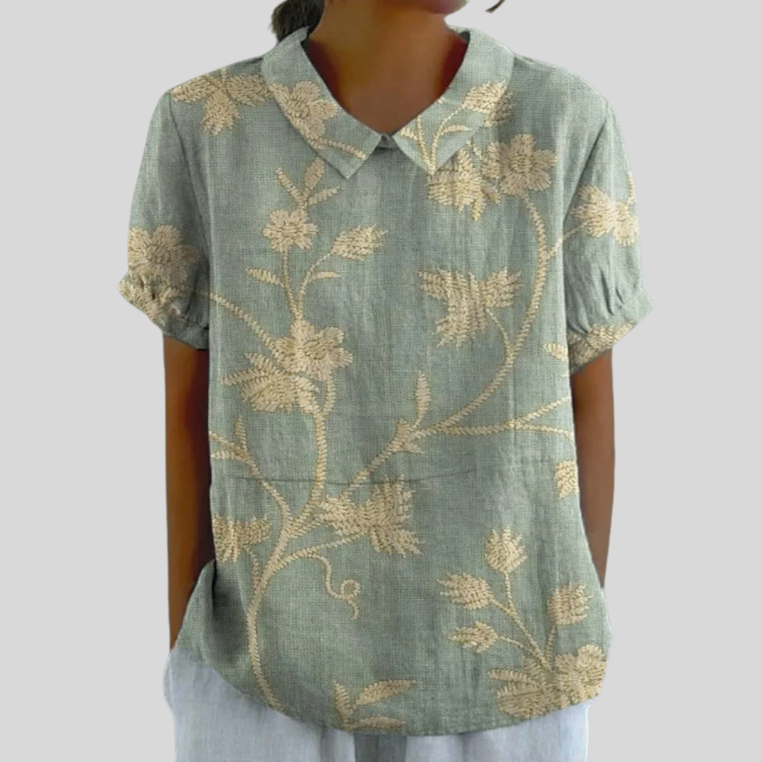 Paige™ | Floral Polo Collar Top