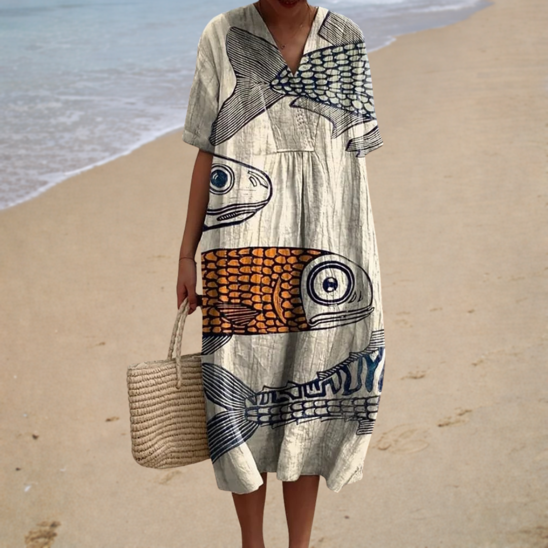 Marjorie™ | Flowing Printed Dress