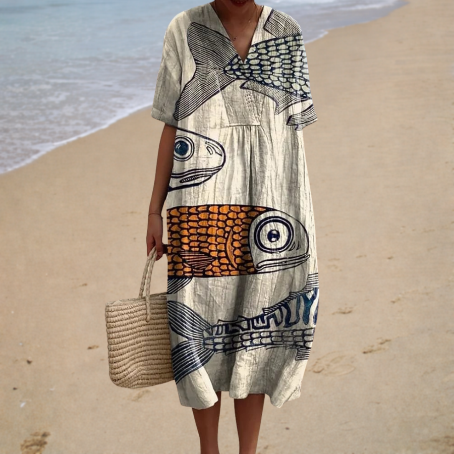 Marjorie™ | Flowing Printed Dress