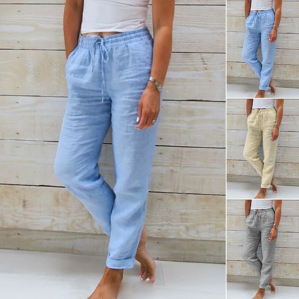 Comfortable cotton trousers in multiple colors, drawstring waist and cuffed ankles