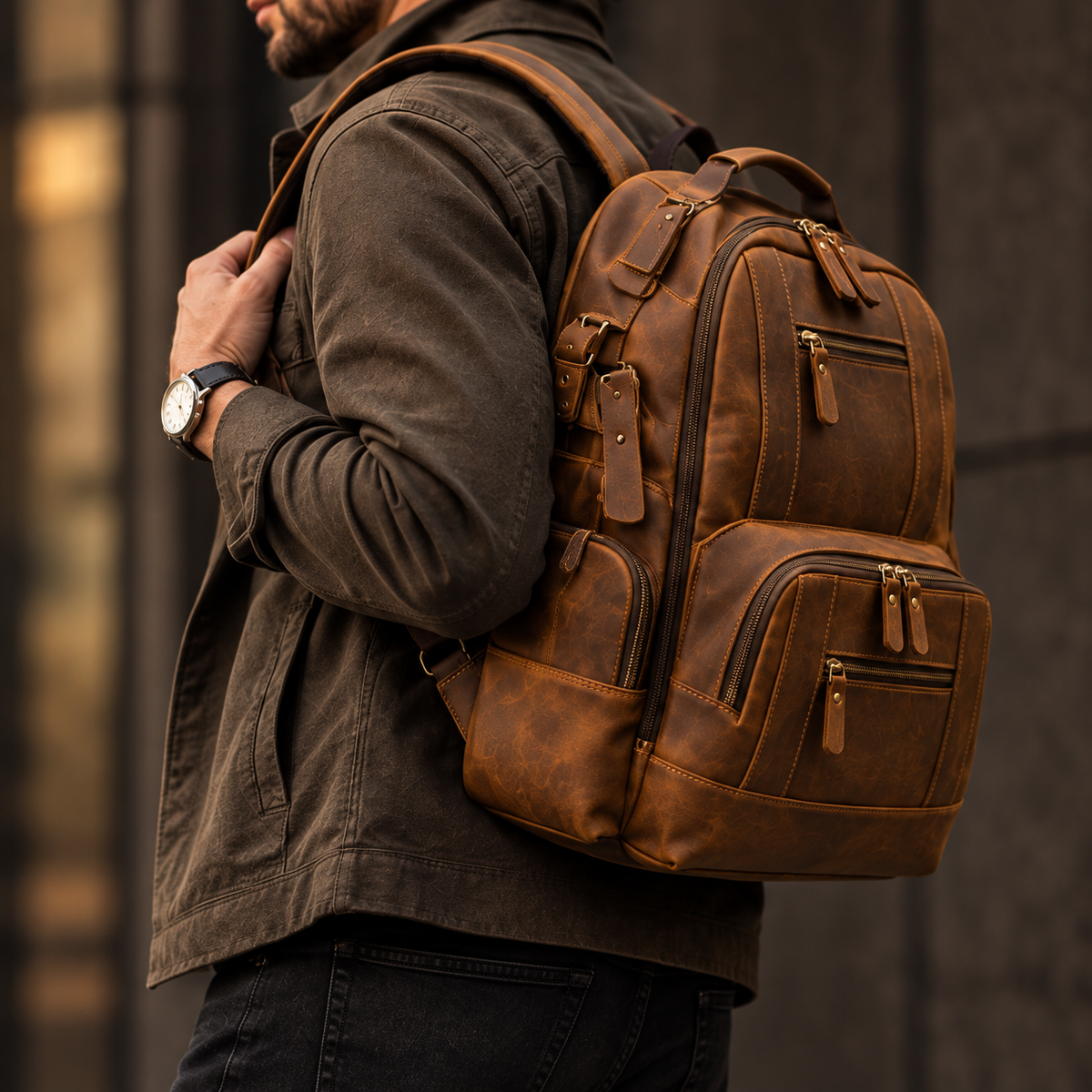 VINTAGE LEATHER BACKPACK