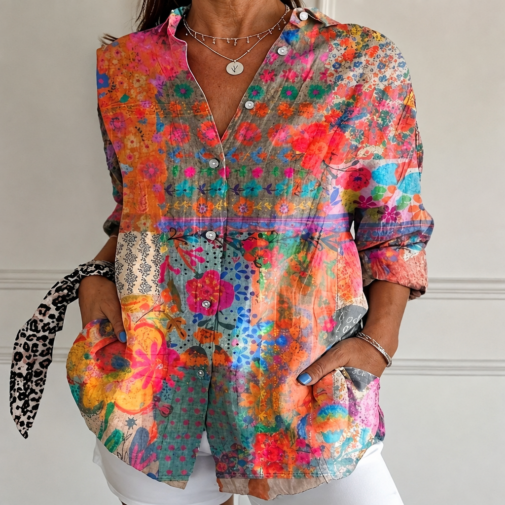 Coral Meadow Blouse