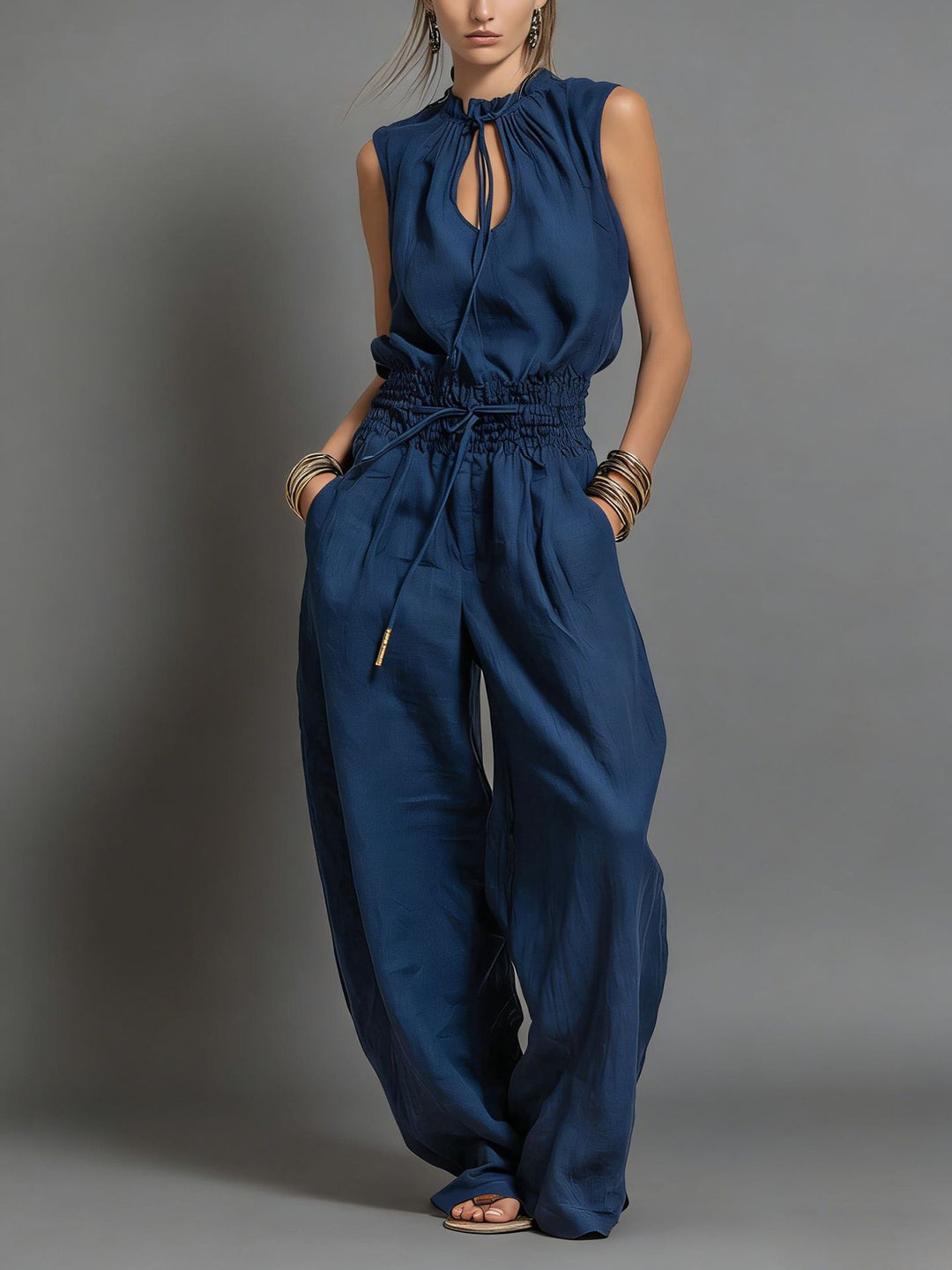 Zenaide Halter Wide-Leg Jumpsuit