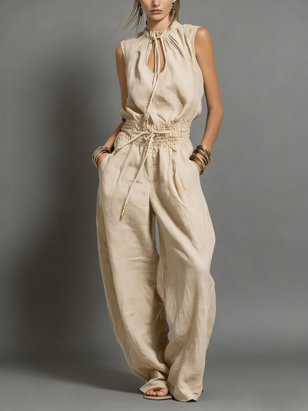 Zenaide Halter Wide-Leg Jumpsuit