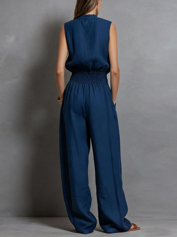 Zenaide Halter Wide-Leg Jumpsuit