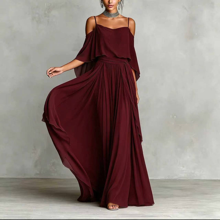 Aria™ Draped Cold-Shoulder Maxi Dress