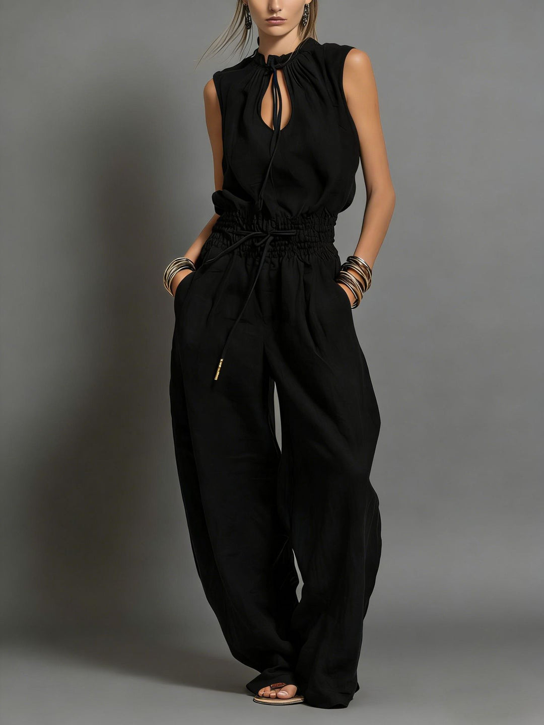 Zenaide Halter Wide-Leg Jumpsuit