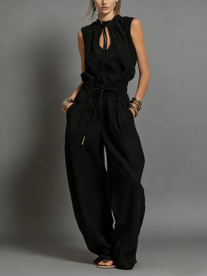 Zenaide Halter Wide-Leg Jumpsuit