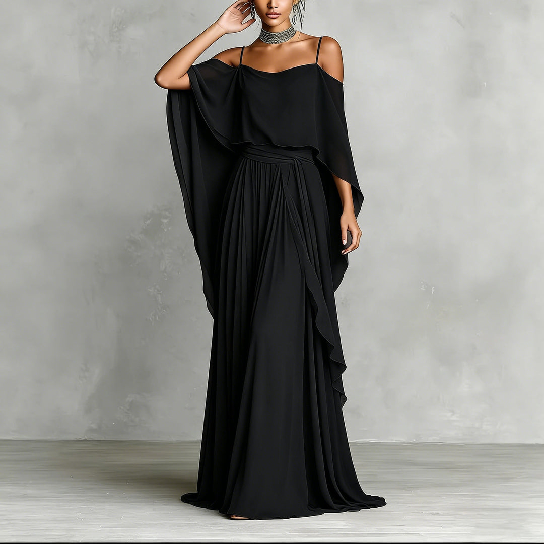 Aria™ Draped Cold-Shoulder Maxi Dress