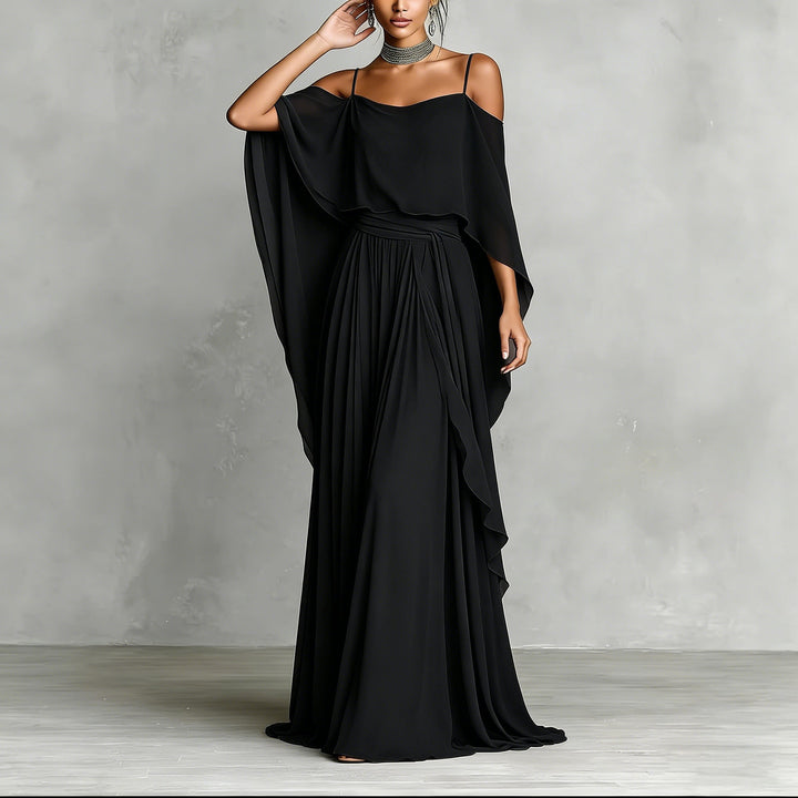 Aria™ Draped Cold-Shoulder Maxi Dress