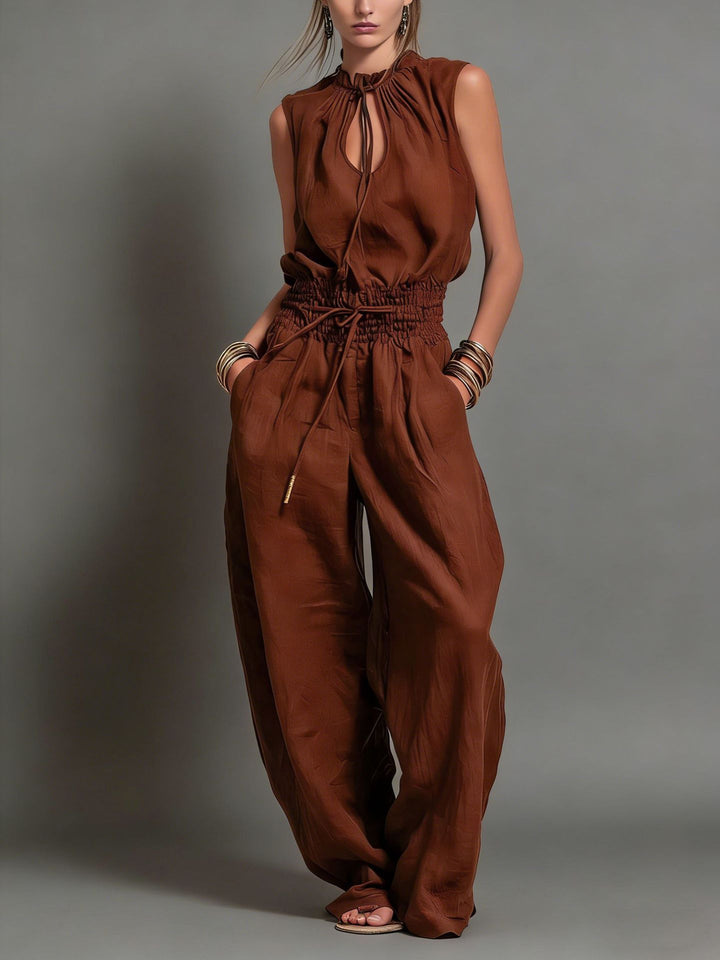 Zenaide Halter Wide-Leg Jumpsuit