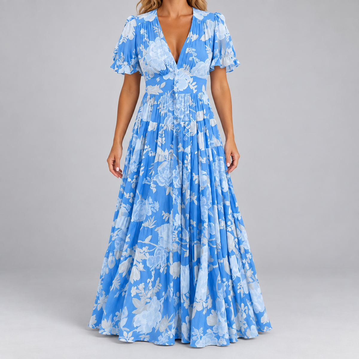 Marisol Floral V-Neck Maxi Dress