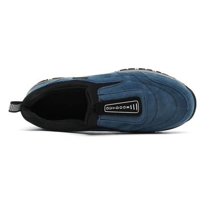Lilian orthopedic shoes, blue sneaker with black interior and textured rubber outsole