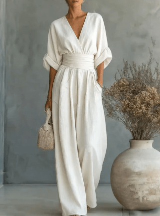Camille V-Neck Wide-Leg Jumpsuit
