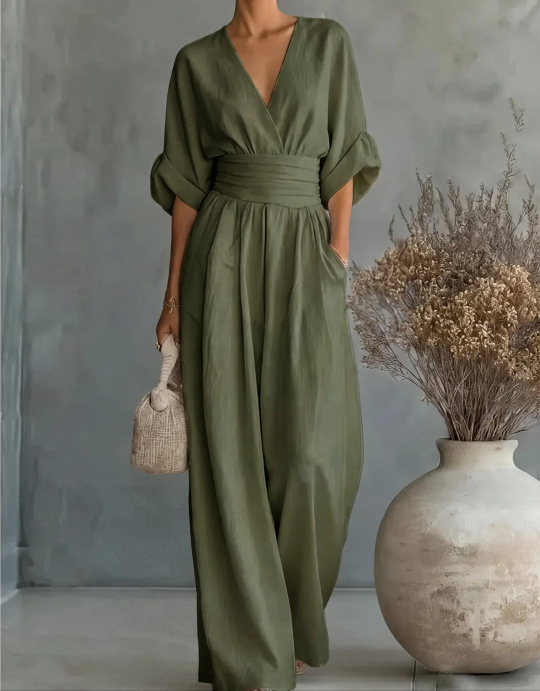 Camille V-Neck Wide-Leg Jumpsuit